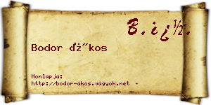 Bodor Ákos névjegykártya