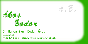 akos bodor business card